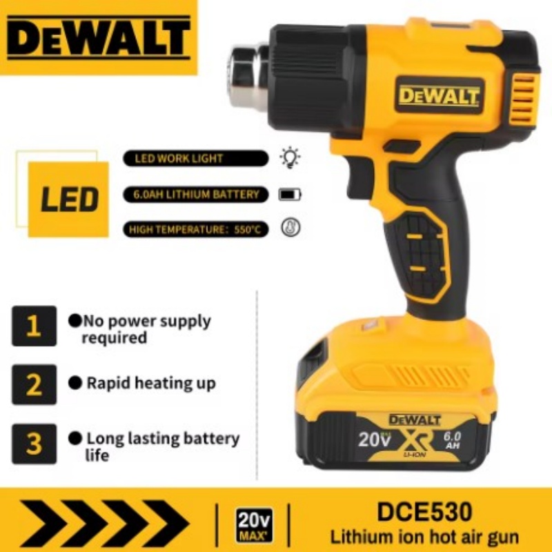 Heat Gun Paint Strip - 20V multifunctionele heteluchtpistool met 5-in-1 mondstukken,